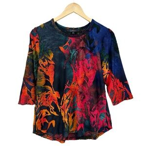 CALEAAS Top Blouse 3/4 Sleeves Multicolored